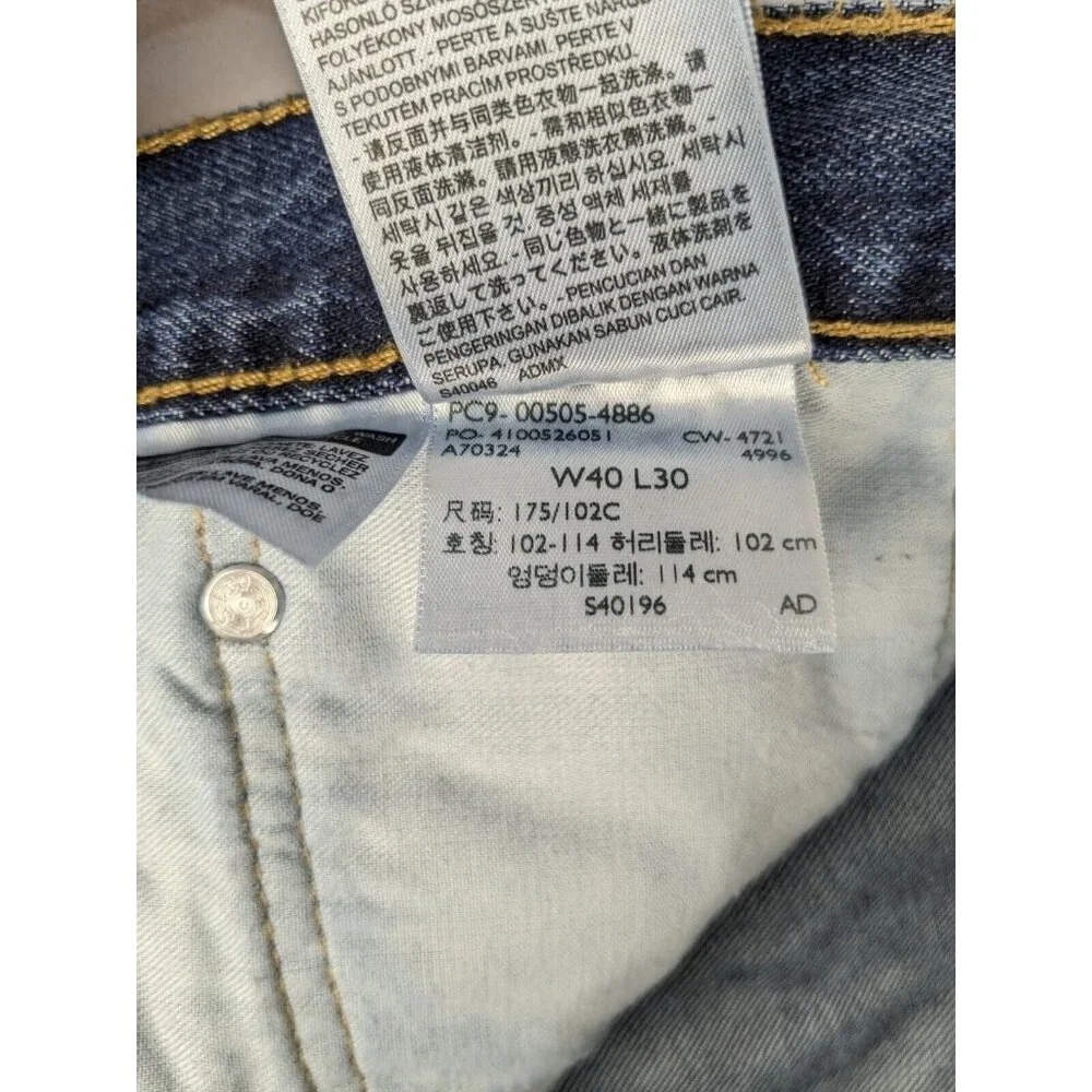 Levis 505 Regular Fit Jeans Mens‎ 40x30 Blue Straight Leg Medium Wash Denim